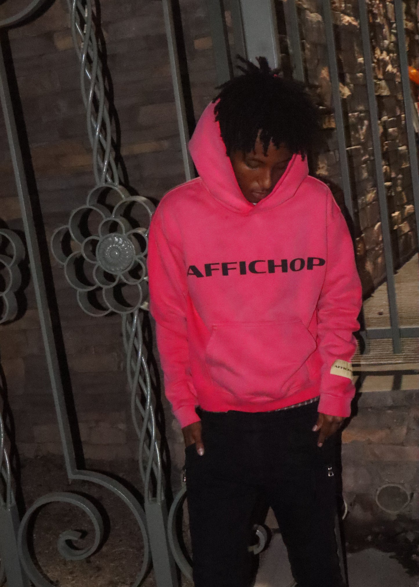 PINK LOGO HOODIE